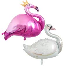 Perfeclan Cartoon Animal Aluminum Film Balloon Crown Pink Flamingo Swan