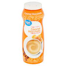 One pump of creamer is enough to sweeten a whole cup of coffee. Great Value Caramel Macchiato Coffee Creamer 20 Oz Walmart Com Walmart Com