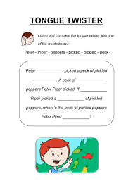 If peter piper picked a peck of pickled peppers, where's the peck of pickled peppers peter piper picked? Tongue Twister Peter Piper Worksheet