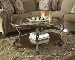 Traditional Style Rustic Glass Top Oval