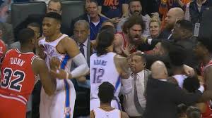 That's why he's so fascinating. Russell Westbrook Gets Shoved By Kris Dunn Then Jerami Grant Robin Lopez Get Heated Youtube