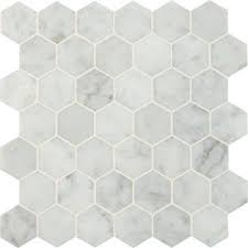 Carrara Marble Hexagon Tile Wayfair Mosaic Flooring Bathroom Floor Tiles Hexagonal Mosaic