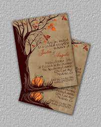 Fall Invitation Autumn Invitation Halloween Invitation Tree Invitation 12 00 Via Etsy Kartu Undangan