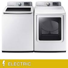 Electrolux titanium front load laundry pair with efls627utt 27 washer and efme627utt 27 electric dryer. Samsung 5 0cuft Top Load Washer 7 4cuft Electric Dryer With Multi Steam Technology Costco