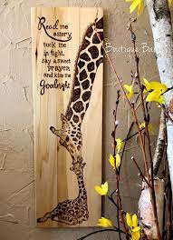 Giraffe Decor Jungle Safari Nursery Wood Wall Art Animal Family Decor Giraffe Decor Giraffe Wall Art Giraffe Nursery