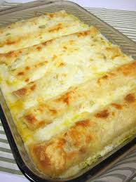 White Chicken Enchiladas With Sour Cream Sauce Not Cream Of Something Soup Mexican Food Recipes Recipes Food
