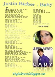 Easily Speaking And Learning English Baby Lyrics Justin Bieber