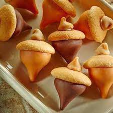 Kisses Acorn Treats Recipe Thanksgiving Treats Thanksgiving Desserts Butterscotch Chips