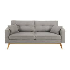 Sofa De 3 Plazas De Tela Gris Brooke Canape Gris Clair Canape Gris Canape Convertible Scandinave