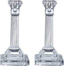Try out our crystal glass candle stand and glass candlesticks holders for that romantic/breathtaking ambiance whether it's a candlelit dinner embrace a vintage feel with our 11 tall premium cut glass crystal pillar candle holder set floral stand to infuse a luxurious personality and style to your. Amazon Com Tall Crystal Candlesticks 2 Pack Set Pair Of 8 Inch Square Base Fluted Design Candle Holders By Ner Mitzvah Home Kitchen