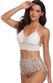 Il primo è il modello trikini, lavorato artigianalmente all'uncinetto con fettuccia in lycra, anche questo foderato e rifinito a mano. Shangrui Top All Uncinetto Con Costume Da Bagno Bikini Vintage A Fondo Alto A Vita Alta Amazon It Moda