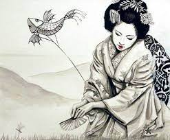 Ver más ideas sobre dibujos, dibujos japoneses, patrones de bordado. Dibujo Geisha Dibujo Arte De Samurai Produccion Artistica