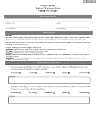 019 Job Performance Review Form Template Ideas Restaurant