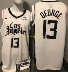 Here is the 'city' version, which is now available for purchase. Paul George Los Angeles Clippers City Nike W Logo Swingman Jersey 100 Authentic Ebay