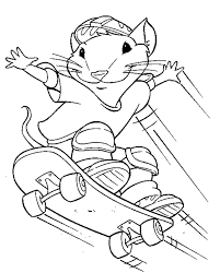 Download Or Print This Amazing Coloring Page Stuart On Skateboard Stuart Little Coloring Pages Stuart Little Coloring Pages Coloring Books
