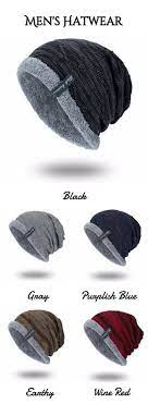 Knitting Velvet Lining Beanie Hat Mens Fashion Beanie Hats Hats For Men