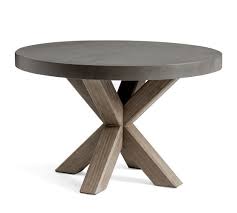 This tables transitional design ensures it'll be a great fit for your home with any existing decor or furnishings you might have. Abbott 48 Concrete Fsc Acacia Round Dining Table Gray Pottery Barn