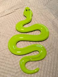Lime Green Garden Snake Handmade By Angela Prive On Gabriola Island Bc Glass Crafts Glass Garden Art Gorgeous Glass