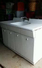 Architectural Salvage 50 S American Kitchen 54 Porcelain Sink Metal Cabinet Architectural Salvage Porcelain Sink American Kitchen