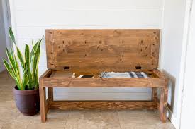 If you want to build a rustic bench with a small storage capacity, you should pay attention to this project. How To Build A Farmhouse Bench With Storage Addicted 2 Diy