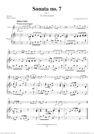 Arcangelo corelli was an italian violinist and composer who is best remembered for establishing the prominence of the violin in italian music and for having a unique influence on the development of the. Corelli Violin Sonata Op 5 No 7 Sheet Music For Violin And Piano