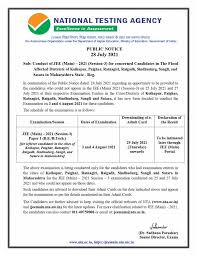 Nta is conducting the 3rd phase jee main 2021 exam on july 20, 22, 25 & 27, and the examination led authority has also announced jee main 4th session. Jee Main 2021 Phase 3 For Leftover Candidates Of Maharashtra To Be Conducted On August 3 And 4 Nta