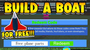 Codes john roblox march 8, 2021. Build A Boat Free Plane Parts Code 2 New Codes Youtube