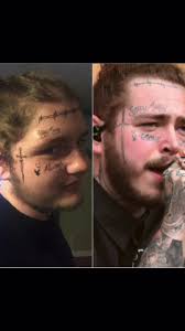 My teenage son’s Halloween costume. I think he nailed it 😆#postmalone  #halloween