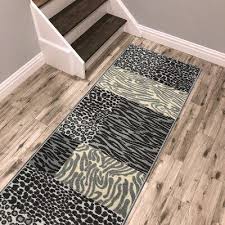 World Menagerie Custom Size Animal Print Rubber Backed Grey Runner Rug Rug Size Runner 1 10 X 12 Gray Runner Rug Grey Area Rug Area Rugs