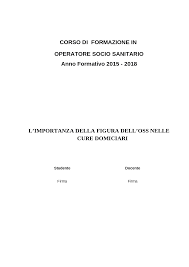 Tesina Corso Per Operatore Socio Sanitario Docsity