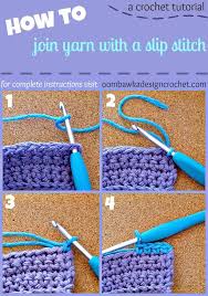 How To Join New Yarn With A Slip Stitch Slip Stitch Crochet Crochet Lessons Crochet