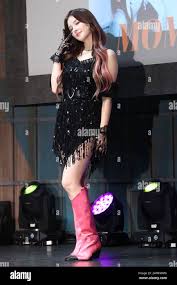 31st Dec, 2019. S. Korean girl group Momoland Nancy, a member of South  Korean girl band Momoland, poses for a photo during a showcase for the  groups new album Thumbs Up in