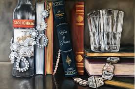 Booze Books Oil Painting Vodka Bar Book Library Man Etsy In 2020 Oil Painting Booze Fine Art Giclee Prints