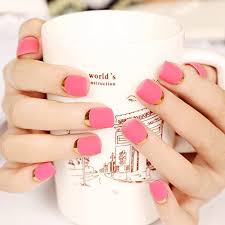 Tough and durable, they are perfect if you have weak nails that break easily or you have a tendency to bite your nails. Charming 24pcs Gold Side Cute Pink Fake Nails Short Full Cover Nail Patch Senior Matte Manicure Nail Art Tools Amazon In Beauty