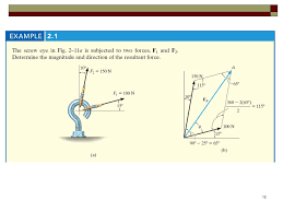 Find the direction and magnitude of the resultant force. Lecture 2 Ref Ch 2 Vector Operation And Force Analysis 1 R Michael Pe 8 14 Ppt Download
