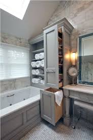 Gray Floor To Ceiling Cabinet With Nice Built In Tub For Adorable Bathroom Ideas Teal Fr Built In Bathroom Storage Bathroom Cabinets Diy Small Bathroom Remodel