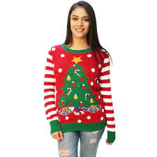 Ugly Sweaters Walmart Ugly Christmas Sweater Women S Christmas Tree Led Light Up Sweater Walmart Com