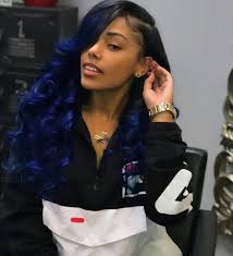 Black And Blue Weave Hairstyles Pin By Zarieee On Sew In Hair Styles Blue Hair Weave Hairstyles