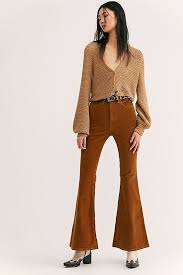 Lee Corduroy High Rise Flares Flare Pants Street Style Corduroy Pants Women Brown Pants Outfit
