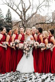 51 Best Bridesmaids Photos You Should Make Deep Red Bridesmaid Dresses Wedding Dress Guide High Neck Bridesmaid Dresses