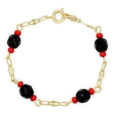 Black And Gold Bracelet For Babies Gold Plated 18k Black Simulated Azabache Evil Eye Bracelet Baby Protection 5 Read More At The Imag Evil Eye Bracelet Luck Jewelry Boys Bracelets