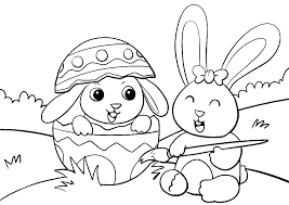 Ausmalbilder ostereier zum thema ostern zum ausdrucken und ausmalen. Ausmalbilder Ostern 2 Osterhasen Auf Der Wiese Bemalen Ein Osterei