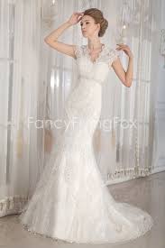 Vintage Queen Anne Neckline Trumpet Floor Length Mermaid Lace Wedding Dresses Ivory 255 00 Wedding Dresses Lace Mermaid Wedding Dress Lace Applique Wedding Dress