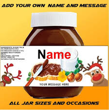 No more nutella for me! Reindeer Nutella Label Personalize With Name And Message Etsy