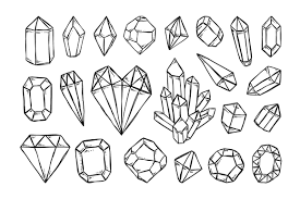 Black And White Gemstone Drawing Various Bullet Journal Themes Crystal Drawing Bullet Journal Ideas Pages