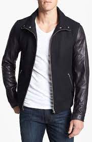 7 Diamonds Pagani Wool Jacket With Leather Sleeves Small From Nordstrom On Shop Catalogspree Com Your Per Leather Jacket Dress Leather Sleeve Leather Jacket