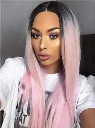 Long Adore Warm Pink Ombre Straight Synthetic Lace Front Wig In 2021 Human Hair Wigs Brown Ombre Hair Frontal Hairstyles