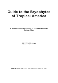Just a simple table for environmental station alpha includes: Pdf Guide To The Bryophytes Of Tropical America