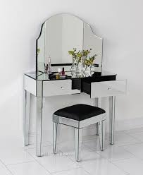 Mecor vanity table set,makeup table with oval mirror & stool, wood dressing table with 4 drawers girls women bedroom furniture (brown) 4.5 out of 5 stars. Art Deco Mirrored Dressing Table Set With Curved Mirror Mirrored Dressing Table Mirrored Dressing Table Set Art Deco Mirror