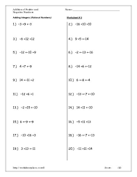 Adding Integers Rational Numbers Worksheet 3 Worksheet Jpg 464 600 Negative Numbers Worksheet Subtracting Integers Worksheet Integers
